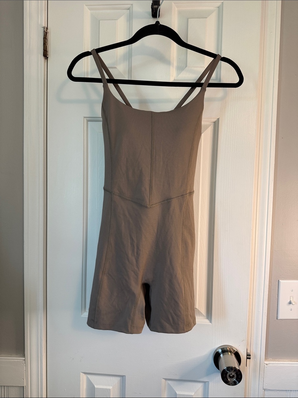 all in motion Taupe Sleeveless Short Jumpsuit Romper (R)